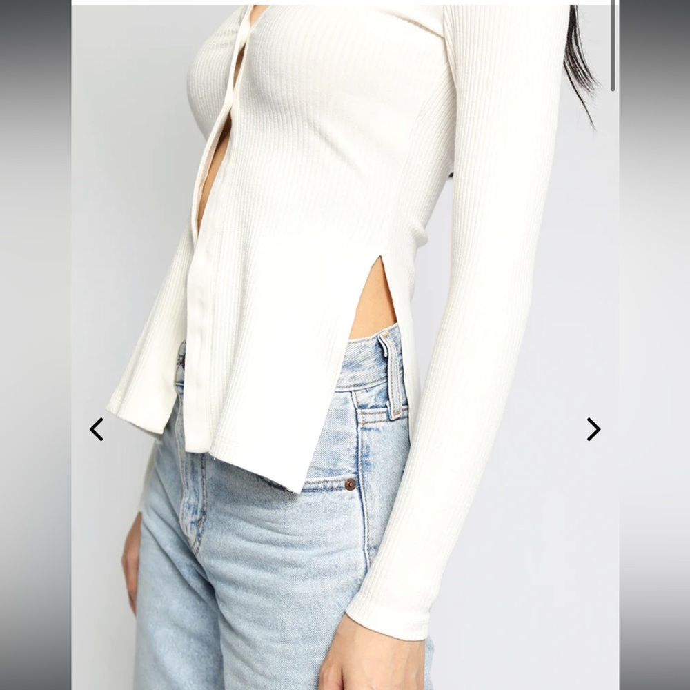 The Range Alloy Button Front Long Sleeve Rib Top - image 7